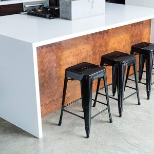 24-Inch Counter Height Backless Metal Stool - Image 3