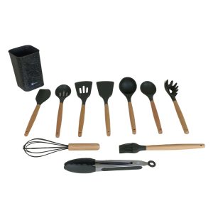 Phoenix, Silicon Kitchen Utensil Set with Wooden Handle 11 pcs - Image 4