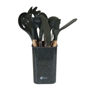 Phoenix, Silicon Kitchen Utensil Set with Wooden Handle 11 pcs - Image 2
