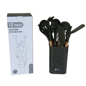 Phoenix, Silicon Kitchen Utensil Set with Wooden Handle 11 pcs - Image 5
