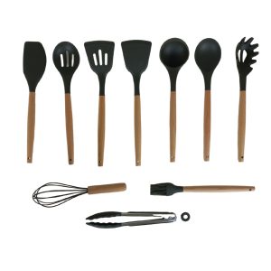 Phoenix, Silicon Kitchen Utensil Set with Wooden Handle 11 pcs - Image 3