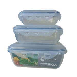Phoenix, Food Container 3 pcs Set with Clips Lid - Image 4