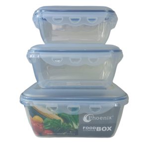 Phoenix, Food Container 3 pcs Set with Clips Lid - Image 5