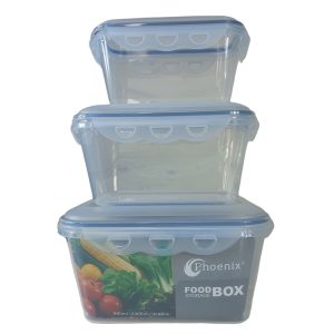Phoenix, Food Container 3 pcs Set with Clips Lid - Image 6