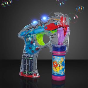 Transparent Bubble Gun Toy with 2 Refills, LED Lights - Image 3
