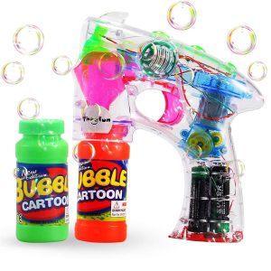Transparent Bubble Gun Toy with 2 Refills, LED Lights - Image 5