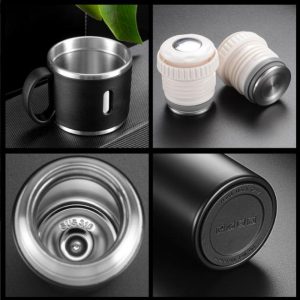 Double Wall Stainless Steel Thermos 500ml Vacuum Gift Set with Two Cups Hot & Cold - Image 8