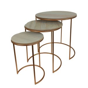Bronze Polished Coffee Table Set of 3 pcs - Image 1