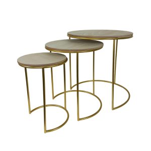 Gold Polished Coffee Table Set of 3 pcs - Image 3