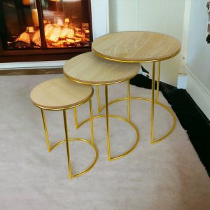 Gold Polished Coffee Table Set of 3 pcs - Image 2