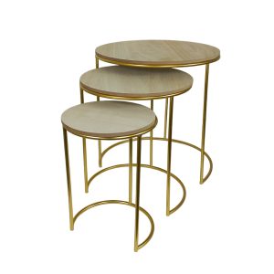 Gold Polished Coffee Table Set of 3 pcs - Image 1