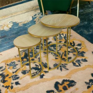 Gold Polished Coffee Table Set of 3 pcs - Image 5