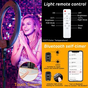 45cm RGB Led Ring Light Selfie With Remote & 2.1m Tripod - Image 4