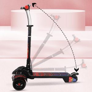 Kids & Teens Folding Kick Scooter, 4 Flash Wheels with Tri-Level Handle - Image 6