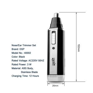 DSP 40002, Professional Rechargeable 3 In 1 Nose/Ear Trimmer - Image 7