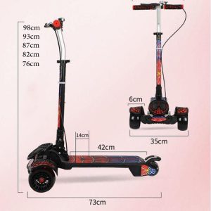 Kids & Teens Folding Kick Scooter, 4 Flash Wheels with Tri-Level Handle - Image 7