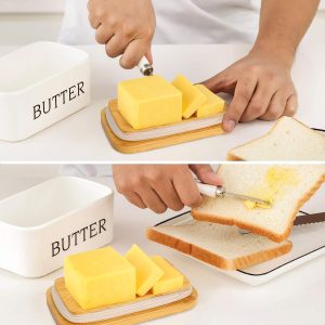 Butter & Cheese Storage Box with Knife - Image 4