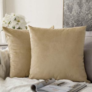 Velvet Pillow Decorative Square Soft Solid Cushion SB032 - Image 5