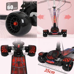 Kids & Teens Folding Kick Scooter, 4 Flash Wheels with Tri-Level Handle - Image 9