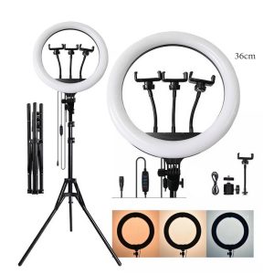 36cm Ring Fill Light With 2.1m Tripod, LC-363 - Image 1