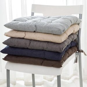 Faux Linen Chair Cushions 40 x 40 cm Pillow with Soft Laces SP088 - Image 1