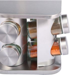 8-JARS 100ML Stainless Steel Rotating Seasoning Spice Jar Set - Image 4