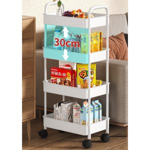 Plastic Rolling Utility Cart with Handle - Image 5