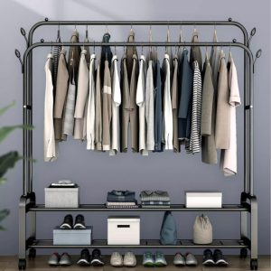 Clothing Garment Rack with Wheels Hanging - Image 1