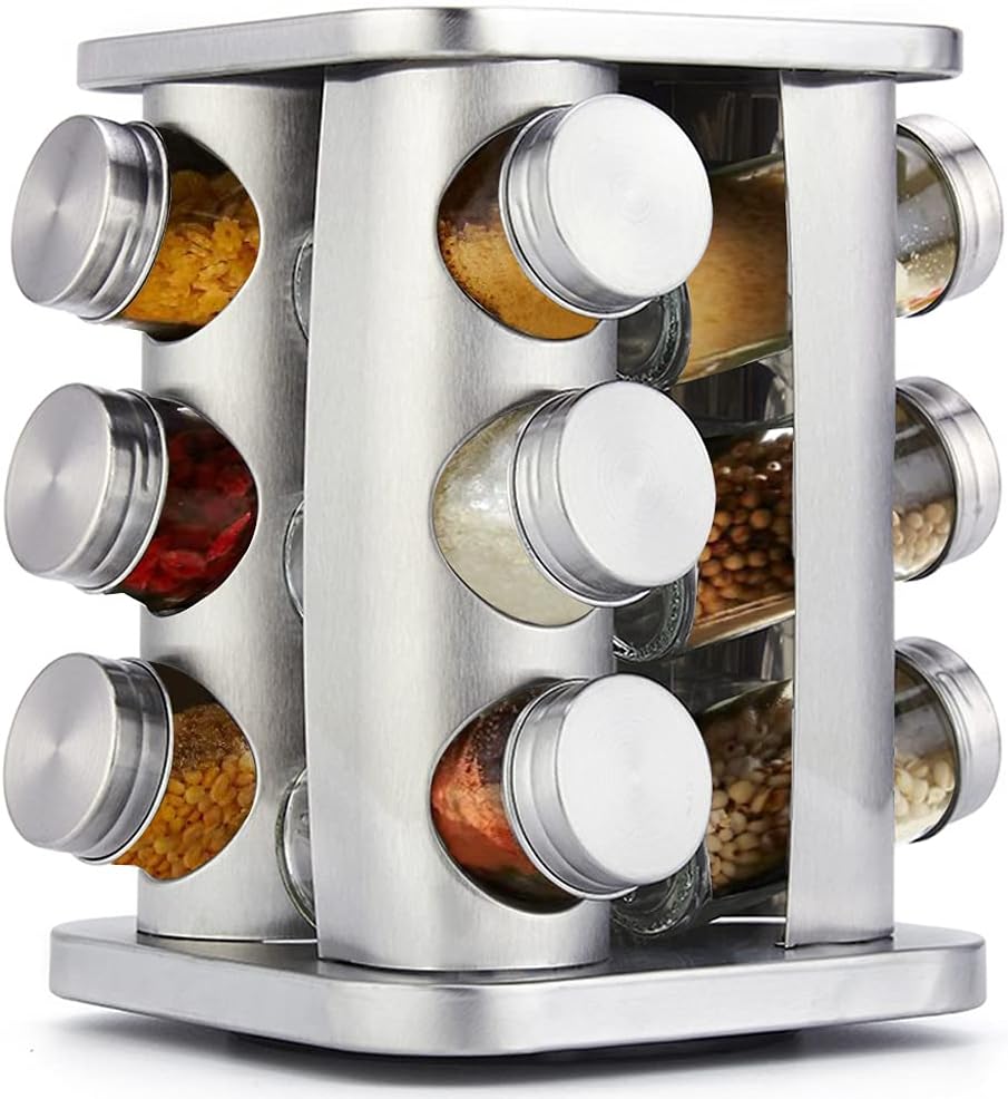 Jars Ml Stainless Steel Rotating Seasoning Spice Jar Set Tezkarshop Official Website