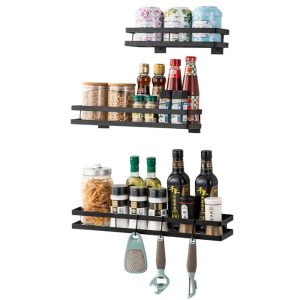 Free Drilling Black Stainless Steel Wall Shelves 3 Sizes - Image 1