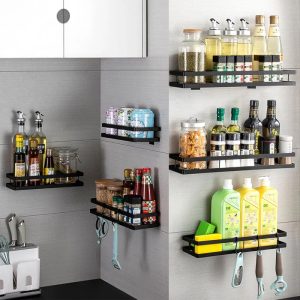 Free Drilling Black Stainless Steel Wall Shelves 3 Sizes - Image 2