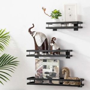 Free Drilling Black Stainless Steel Wall Shelves 3 Sizes - Image 3
