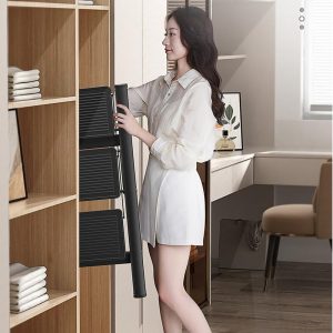 3 Step Ladder, Folding Step Stool with Wide Anti-Slip Thickened Pedal - Image 7