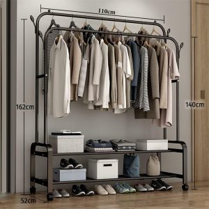 Clothing Garment Rack with Wheels Hanging - Image 2