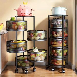 360° Storage Rack Rotating Trolleys Movable 4 Wheels - Image 4