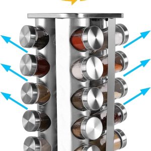 20-JARS 100ML Stainless Steel Rotating Seasoning Spice Jar Set - Image 4