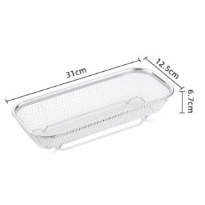 Stainless Steel Kitchen Drain Rack Storage Basket 31x13cm - Image 4