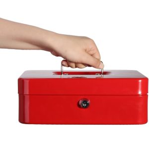 Box Safe Metal Lock Savings Bank  (L25 X W18 X H9)Cm - Image 5