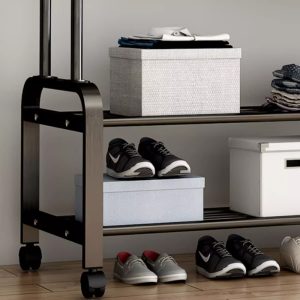 Clothing Garment Rack with Wheels Hanging - Image 5