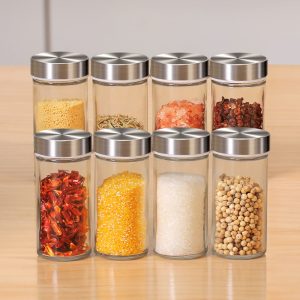 8-JARS 100ML Stainless Steel Rotating Seasoning Spice Jar Set - Image 5
