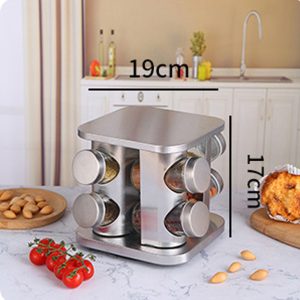 8-JARS 100ML Stainless Steel Rotating Seasoning Spice Jar Set - Image 6