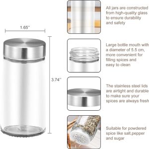 16-JARS Stainless Steel Wood Grain Spice Rack - Image 4