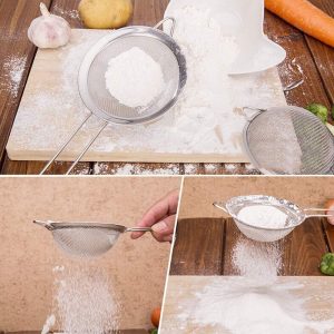 Premium Fine Mesh Strainers Stainless Steel Set of 3 Kitchen Sieves - Image 5