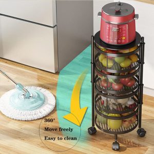 360° Storage Rack Rotating Trolleys Movable 4 Wheels - Image 3