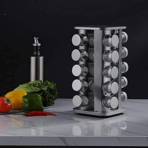 20-JARS 100ML Stainless Steel Rotating Seasoning Spice Jar Set - Image 6