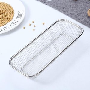 Stainless Steel Kitchen Drain Rack Storage Basket 31x13cm - Image 3