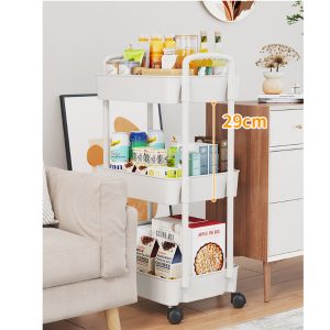 Plastic Rolling Utility Cart with Handle - Image 8