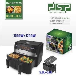 DSP KB2125, Dual Basket Air Fryer, 3400W, 10Ltr - Image 2