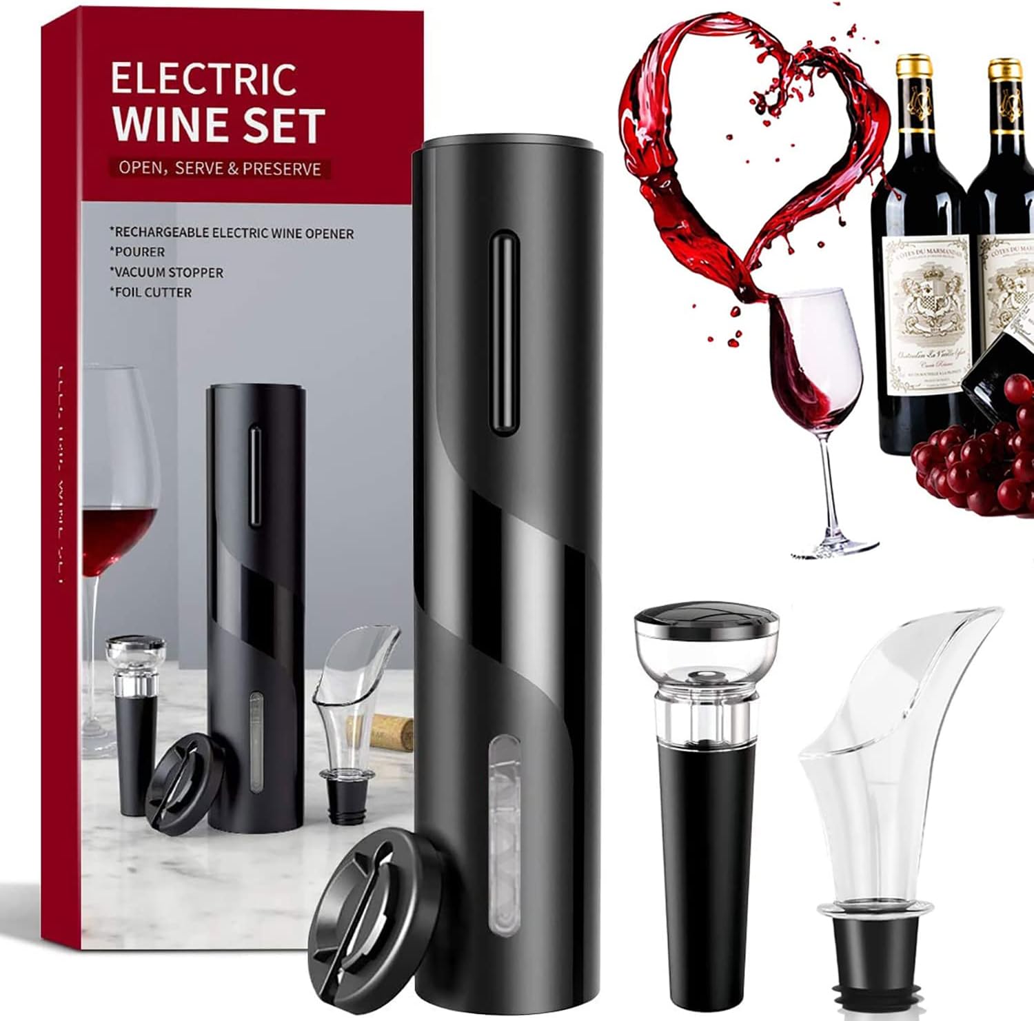 Rechargeable Electric Wine Bottle Openers Set Official site