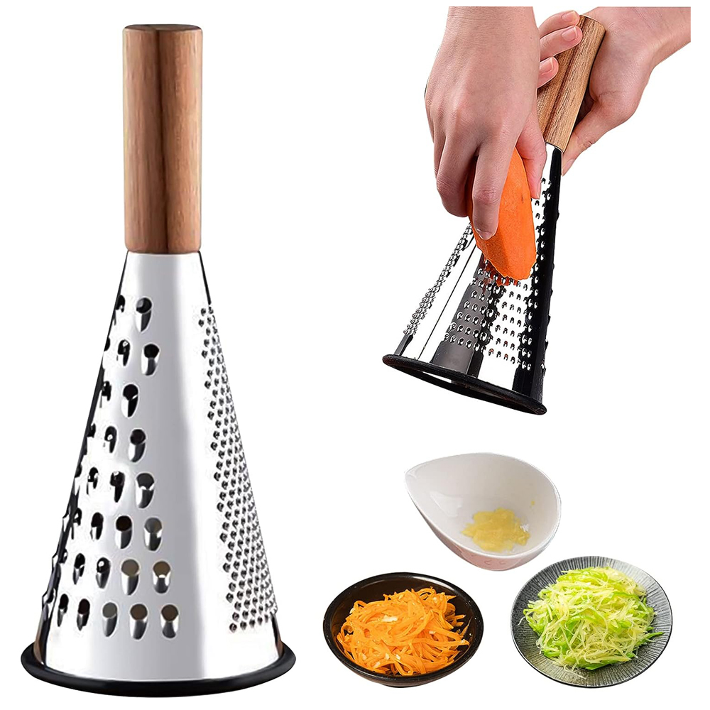 Food Grater Cone Shaped Wood Handle -- Free Shipping